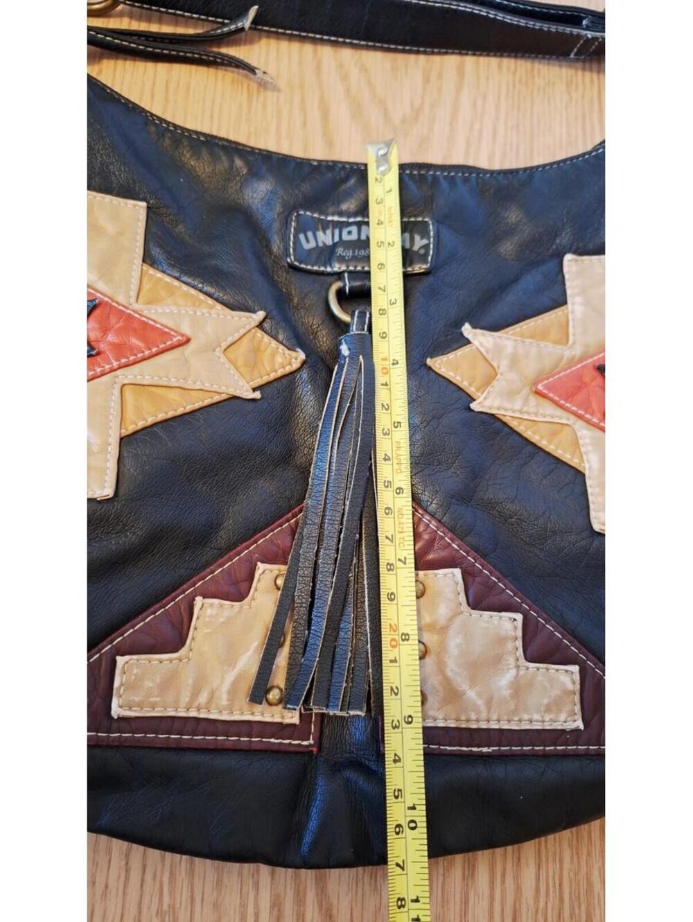 UNIONBAY VTG Y2K Southwestern Patchwork Hobo Bag Boho Tassel Large Purse - NWOT - Picture 11 of 12